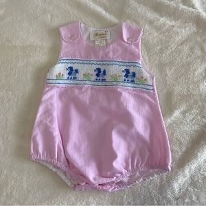 ROSALINA COLLECTION / Puppy Smocked Romper Size 3M